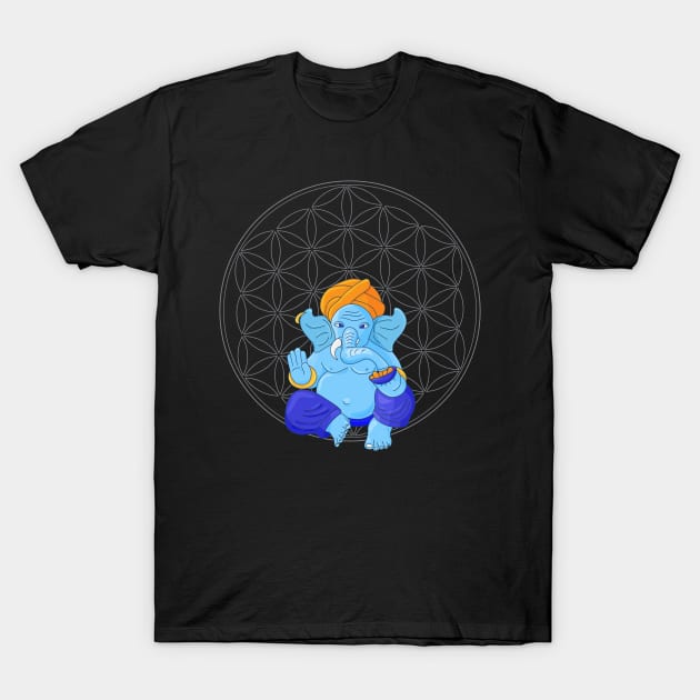 Ganesha sacred geometry flower of life T-Shirt by tatadonets